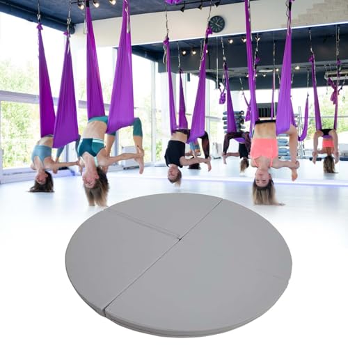 Pole Dance Matte Rutschfeste Yoga-Poledance-Crashmatte, Zusammenklappbare Runde Aerial-Hoop-Matte für Das Fitnessstudio Zu Hause, Art-Fitness-Stripper-Pole-Matte, Dicke Sicherheitsschutzmatte(Gray,160 von CMYUN