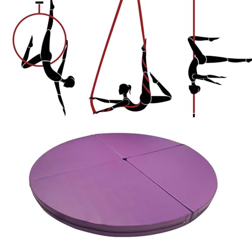 Pole Dance Matte Sicherheits-Crashmatte für Aerial Hoop/Yoga/Pole Dance, Runde, Rutschfeste, Dicke Schutzmatte für Das Fitnessstudio Zu Hause, Art Fitness Stripper Pole Dance Matte(Purple,160cmx5cm(63 von CMYUN