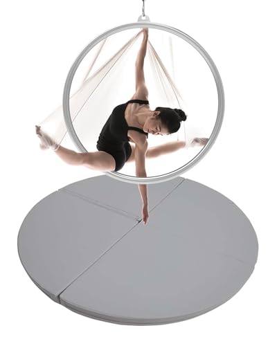Pole Dance Matte Übungs-Crashmatte für Lyra-Hoop-Stangentanz, 1"/2" Dick Sicherheits-Crashmatten für Tanzstangen, Zusammenklappbare Tragbare Yogamatte für Aerial-Hoop-Tumbling(Color:Grey,Size:160cmx5c von CMYUN