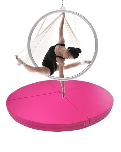 Pole Dance Matte Übungs-Crashmatte für Lyra-Hoop-Stangentanz, 1"/2" Dick Sicherheits-Crashmatten für Tanzstangen, Zusammenklappbare Tragbare Yogamatte für Aerial-Hoop-Tumbling(Color:Pink,Size:140cmx3c von CMYUN