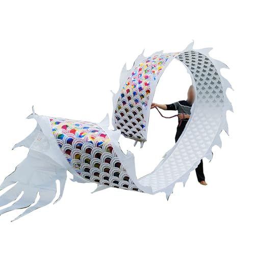 Tanzbänder Fitness-Jonglage Drachen-Poi-Band mit Kopf, Tanzfahnen-Drachen-Luftschlangenband für Anfänger, Tanzfahnen-Twirler für Gymnastische Kunstübungen(Multi-Colored,Length - 8m/26ft) von CMYUN