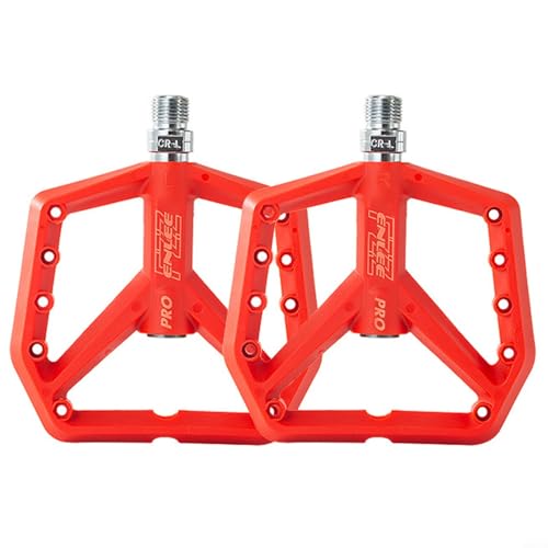 Schlammsichere Fahrradpedale, breite Plattform für Stabilität, verstellbarer Winkel, Orange (Rot) von CNANRNANC