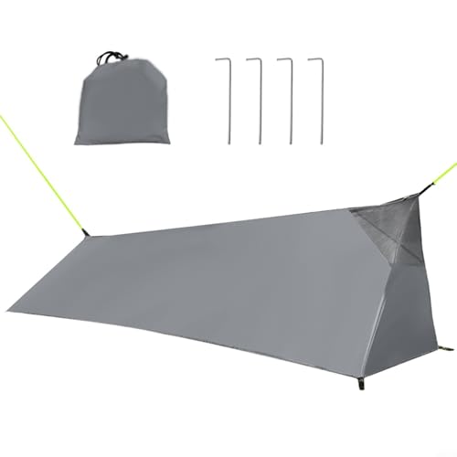 Zelt Ultraleichtes Outdoor Campingzelt für den Sommer 1 Einzelperson Mesh Innenlüftungsnetz Wasserdicht Outdoor Zelt Kompakt Zelt(Deep Grey) von CNANRNANC