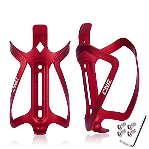 CNC Flaschenhalter für Fahrrad, Flaschenhalter für Mountainbike, Aluminium Getränkehalter Zubehör, 2 Stück, Rot CNC Flaschenhalter für Fahrrad, Flaschenhalter für Mountainbike, Aluminium Getränkehalter Zubehör, 2 Stück, Rot von CNC
