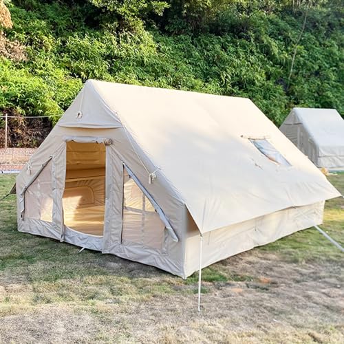 Aufblasbares Campingzelt 4-5 Person Große Glocke Jurte Zelte im Freien, Einfache Einrichtung wasserdichte Atmungsaktive Oxford Leinwand Tipi Zelte 4-Season für Familie Camping Wandern, COAPAK, with von COAPAK