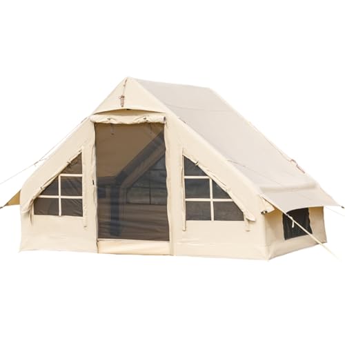 Großes Luft-Zelt 4-Saison-Aufblasbares Zelt für Das Camping, 5-6 Personen-Campingkabinen-Zelte im Freien mit Herd Jack Mesh-Fenster, Einfache Einrichtung wasserdichte Oxford-Zelte, COAPAK, Cotton, von COAPAK