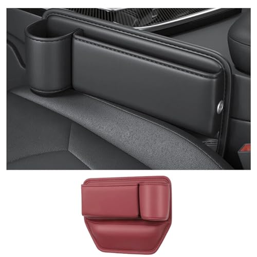 COARAIEI Auto-Leder-Getränkehalter-Tasche Für N&issan Frontier 1998-2004 Auto-Aufbewahrungsbox, Auto-Räumungstasche mit Getränkehalter, Autozubehör von COARAIEI