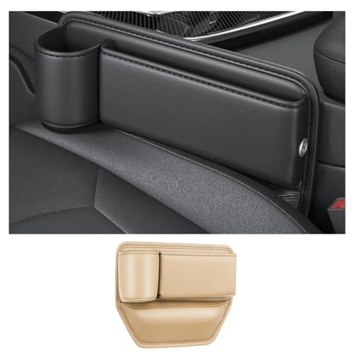 COARAIEI Auto-Leder-Getränkehalter-Tasche Für N&issan x-Trail 2002-2007 Auto-Aufbewahrungsbox, Auto-Räumungstasche mit Getränkehalter, Autozubehör von COARAIEI