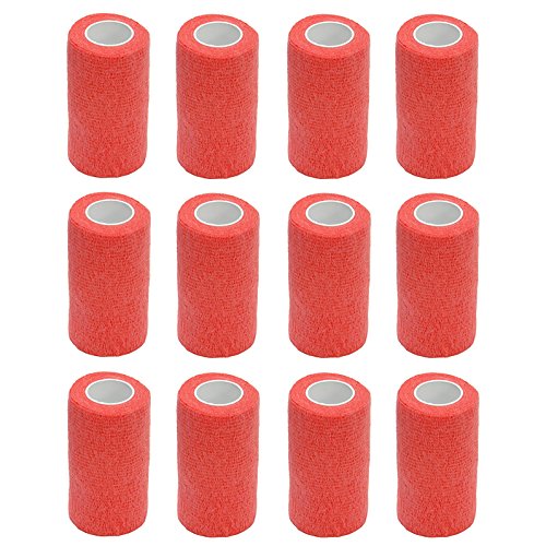 Haftbandage – 12 Rollen x 10 cm x 4,5 m, Erste Hilfe, Sport, Bandagen, COBOX Tierarztverband selbstklebende Bandagen, Orange von COBOX