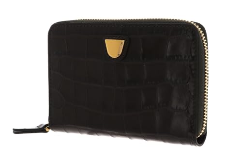 Coccinelle Lucilla Croco Shiny Soft Zip Around Wallet Bark von COCCINELLE