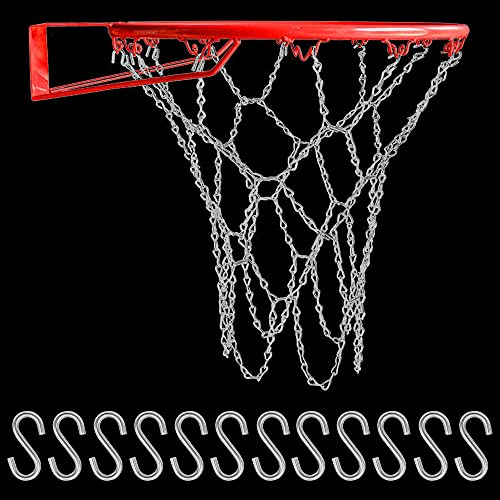 CODIRATO Metall Basketballnetz Verzinktes Basketballnetz Basketballkorb Metallnetz Kette Basketballkorb Netz 40cm Basketball Netz Basketball Ersatz Netz mit Eisenkette für Basketballkorb CODIRATO Metall Basketballnetz Verzinktes Basketballnetz Basketballkorb Metallnetz Kette Basketballkorb Netz 40cm Basketball Netz Basketball Ersatz Netz mit Eisenkette für Basketballkorb von CODIRATO
