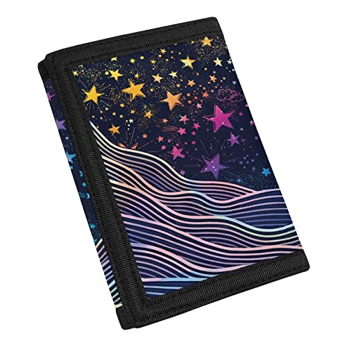 COEQINE Mädchen-Druck-Brieftasche, kleine dreifach gefaltete ästhetische Brieftaschen, Teenager-Mädchen, Geldtasche mit Blume, Regenbogen-Sterne COEQINE Mädchen-Druck-Brieftasche, kleine dreifach gefaltete ästhetische Brieftaschen, Teenager-Mädchen, Geldtasche mit Blume, Regenbogen-Sterne von COEQINE