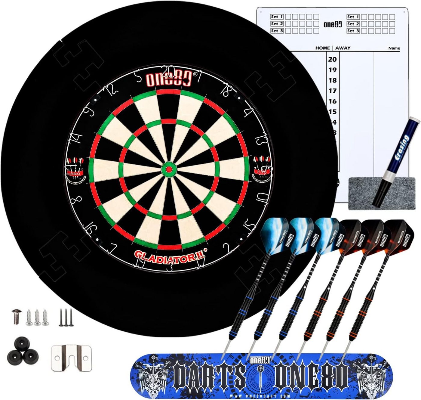 COFI 1453 Dartscheibe Dartscheibe mit 6 Dartpfeile Metallspitze, Schutzring Schwarz, (1-tlg) COFI 1453 Dartscheibe Dartscheibe mit 6 Dartpfeile Metallspitze, Schutzring Schwarz, (1-tlg) von COFI 1453