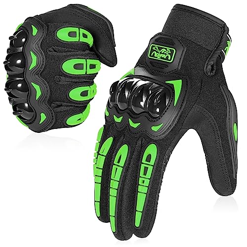 COFIT Motorrad Handschuhe, Touchscreen Motorradhandschuhe für Motorradrennen, Mountainbike, Motorcross, Klettern, Wandern und andere Outdoor Sportarten und Aktivitäten - Grün L von COFIT