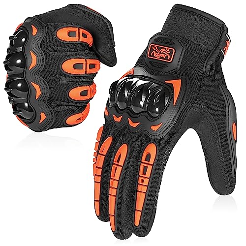 COFIT Motorrad Handschuhe, Touchscreen Motorradhandschuhe für Motorradrennen, Mountainbike, Motorcross, Klettern, Wandern und andere Outdoor Sportarten und Aktivitäten - Orange XL von COFIT