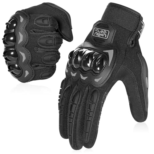 COFIT Motorrad Handschuhe, Touchscreen Motorradhandschuhe für Motorradrennen, Mountainbike, Motorcross, Klettern, Wandern und andere Outdoor Sportarten und Aktivitäten - Schwarz L von COFIT