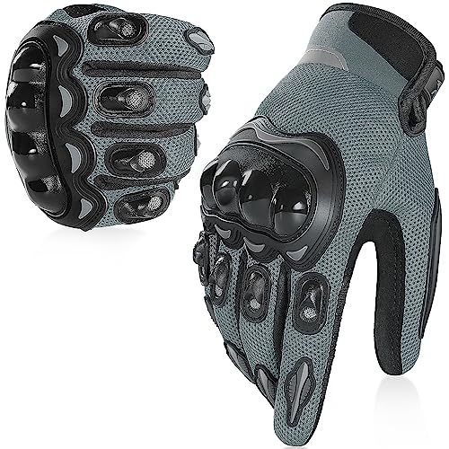 COFIT Motorradhandschuh für Damen und Herren, Atmungsaktive Mesh Motorradhandschuhe mit Hard Knuckle und Touchscreen für BMX, ATV, MTB-Fahren, Straßenrennen, Radfahren und Fahrrad Grau XXL von COFIT