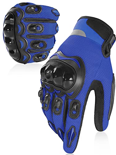 COFIT Motorradhandschuh für Damen und Herren, Atmungsaktive Mesh Motorradhandschuhe mit Hard Knuckle und Touchscreen für BMX, ATV, MTB-Fahren, Straßenrennen, Radfahren und Fahrrad Blau M von COFIT