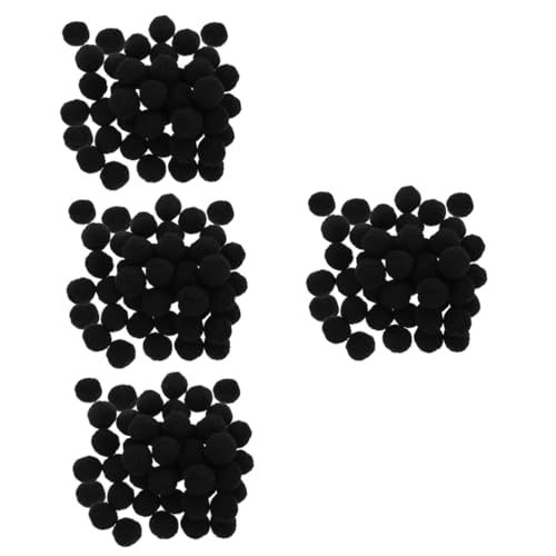 COHEALI 200 STK Hochelastischer Haarball DIY Zubehör Bommel Pompons basteln Hüte DIY Flauschige Bälle Mini-Pompons Kleidung DIY Materialien künstliche Flauschige Bälle Polyester Black von COHEALI