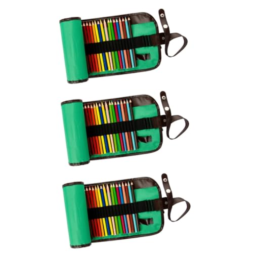 COHEALI 3St Aufbewahrungstasche für Buntstifte nadeletui Pin-Box Organizer Federmäppchen mit Schlitzen Federmäppchen aus Segeltuch Farbstift-Organizer Tasche für Farbstifte von COHEALI