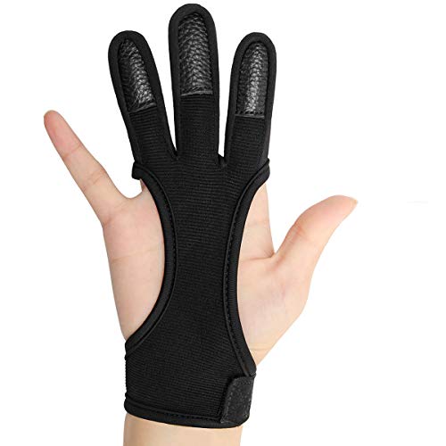 COITEK Bogenschießen-Handschuh S M L XL Schwarz Feder Bogen Schießen Jagd Schutz Handschuhe für Männer Frauen Jugendliche Erwachsene (XL) von COITEK