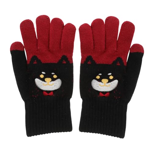 COLLBATH 1 Paar bestickte Touchscreen-Handschuhe thermohandschuhe Thermal Gloves hanwärmer Cartoon-Handschuhe für Studenten Winter-Vollfingerhandschuhe fahrradhandschuhe Wollhandschuhe Garn von COLLBATH