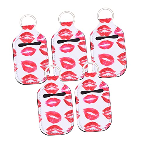 COLLBATH 1 Set 5Pcs 30 Ml Flasche Set Lippenstift Set Set Schlüsselketten Tauchmaterial Handflasche Set Wasserflasche Klar Kontinuierlich Neopren Schlüsselkette Rot Rot von COLLBATH