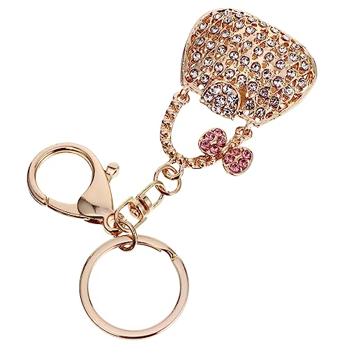 COLLBATH 1Stk Handtasche Schlüsselanhänger Damenhandtaschen Schlüsselanhänger mit Strass-Anhänger Auto schlüsselanhänger car Keychain Schlüsselringhalter Schlüsselhalter Strasssteine Weiß von COLLBATH