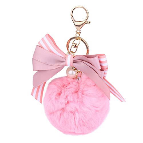 COLLBATH 1Stk Schlüsselanhänger seidenband Ribbon rucksak Key Chains Schlüsselhalter fürs Auto Zubehör zum Aufhängen von Taschen modischer Schlüsselhalter Autoanhänger Plüschstoffe Rosa von COLLBATH