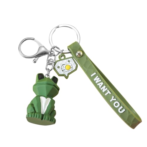 COLLBATH 3st Anhänger Schlüsselanhänger Schlüsselbrett Schließe Schlüsselringe Frosch-schlüsselanhänger Cooler Karabiner Lanyard Mit Id-Halter Karte Auto-schlüsselanhänger Green von COLLBATH