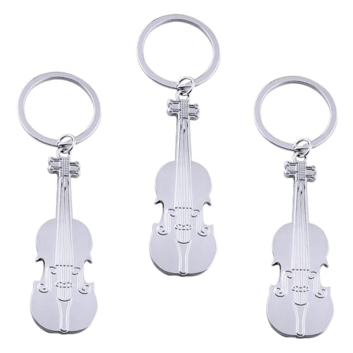 COLLBATH 3st Violine Korkenzieher Gitarrenzubehör Violine Schlüsselanhänger Gitarren-schlüsselanhänger Kreativer Schlüsselanhänger Geigenöffner-schlüsselhalter Zinklegierung Silver von COLLBATH