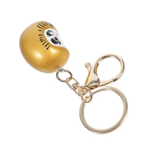 COLLBATH Dharma-Schlüsselanhänger Schlüsselorganisator Schlüsselanhänger mit Namen Auto Geburtstagsgeschenk glücksbringer Daruma-Puppe aus Metall tragbarer Taschenanhänger Yellow von COLLBATH