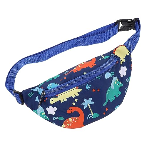 COLLBATH Dinosaurier Kinder Brusttasche Hüfttasche Für Kinder Brusttasche Für Kinder Riementasche Gürteltasche Für Kinder Taille Mini-Rucksack Für Jungen Miserabel Fanny Blue Oxford-Stoff von COLLBATH