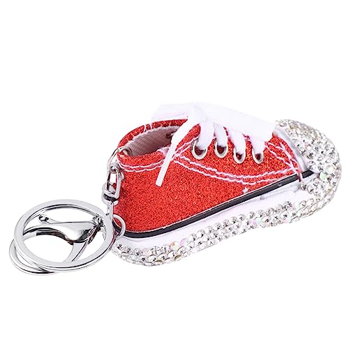 COLLBATH Flash-Diamant-Segeltuchs chuhe Schlüssel Bund Taschenanhänger Glitzer-Schlüsselanhänger Geldbörse Charme Auto Zubehör Bag Charm uniqone Mode-Schlüsselanhänger Schlüsselhalter rot von COLLBATH