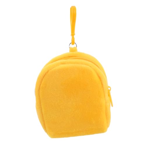 COLLBATH Kleine Schultasche Für Kinder Kreditkarteninhaber Für Frauen Reisekoffer Mit Elektronischem Organisator Niedliche Handtasche Für Mädchen Halter Für Auto Kartenhalter Yellow Plüsch von COLLBATH