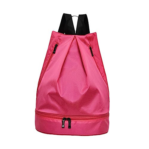 COLLBATH Rucksack mit Kordelzug Fitness-Rucksäcke Reiserucksäcke Camping-Rucksack Sportrucksack Gym Bags Fitness Sporttasche Gymsack multifunktionaler Packsack wasserdichte Sporttasche Rosy von COLLBATH