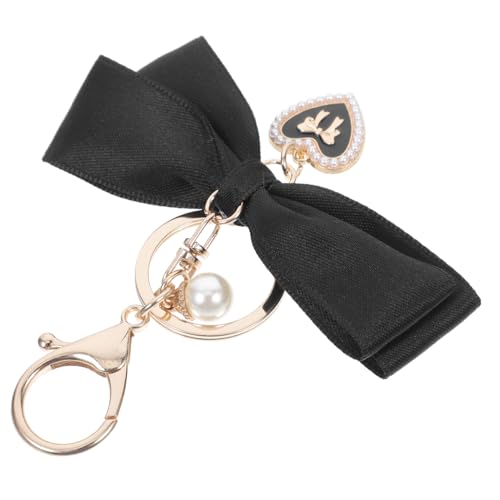 COLLBATH Schleifenanhänger Aus Schleife Anhänger Für Geldbörsenzubehör Tasche Anhänger Schleife Schlüsselring Mit Quaste Schwarzer Schlüsselanhänger Bowknot-schlüsselring Plastik Black von COLLBATH