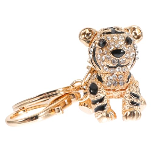 COLLBATH Niedlicher Schlüsselanhänger Mit Tigerstatue Modischer Aus Metall Und Strass Schlüsselanhänger Für Damen von COLLBATH