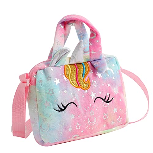 COLLBATH Tragbare Cartoon Einhorn Handtasche Für Kinder Dekorative Umhängetasche Im Niedlichen Design Ideal Für Den Alltag Schule Und Freizeit Perfekt Für Kleine Einhorn Fans von COLLBATH