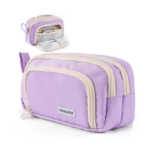 COLOCASTLE Federmäppchen Mäppchen mit 3 Fächer Federtasche große Kapazität Federmappe Mädchen Junge Teenager Erwachsene Schlamppermäppchen Pencil Case mit Tragegriff für Schule Büro COLOCASTLE Federmäppchen Mäppchen mit 3 Fächer Federtasche große Kapazität Federmappe Mädchen Junge Teenager Erwachsene Schlamppermäppchen Pencil Case mit Tragegriff für Schule Büro von COLOCASTLE