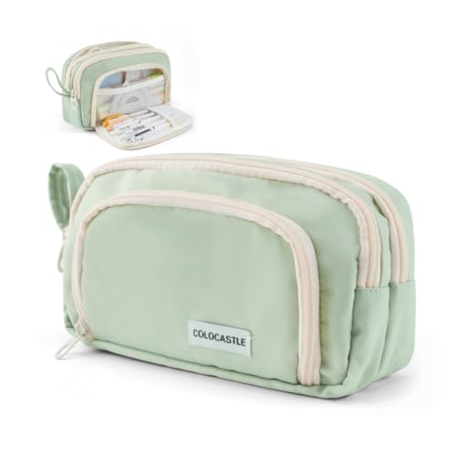 COLOCASTLE Federmäppchen Mäppchen mit 3 Fächer Federtasche große Kapazität Federmappe Mädchen Junge Teenager Erwachsene Schlamppermäppchen Pencil Case mit Tragegriff für Schule Büro COLOCASTLE Federmäppchen Mäppchen mit 3 Fächer Federtasche große Kapazität Federmappe Mädchen Junge Teenager Erwachsene Schlamppermäppchen Pencil Case mit Tragegriff für Schule Büro von COLOCASTLE