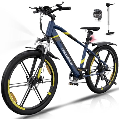 COLORWAY E Bike Herren Damen Elektrofahrräder 26 x 2,35 Zoll 250W Motor 36V 12Ah herausnehmbarer Akku EBike, Höchstgeschwindigkeit 25 km/h, E Mountainbike Ausdauer 35-90KM COLORWAY E Bike Herren Damen Elektrofahrräder 26 x 2,35 Zoll 250W Motor 36V 12Ah herausnehmbarer Akku EBike, Höchstgeschwindigkeit 25 km/h, E Mountainbike Ausdauer 35-90KM von COLORWAY