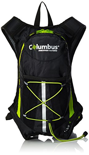 Columbus LAKE 4 (incl. Bolsa hidratación 1,5l) Rucksack, Schwarz/Grün Neon, 45 x 24 x 36 cm von COLUMBUS