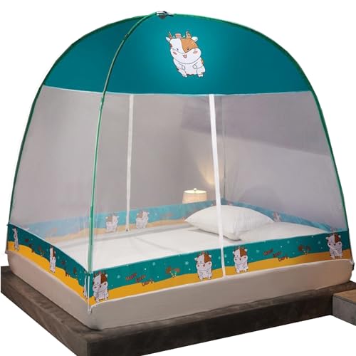 COLseller Haushalt Tragbare Mückennetz Faltdesign Einfache Installation Doppelbett Pop up Moskitoschutz Fliegennetz Großes Moskitonetz,Green,120 x 200 cm von COLseller