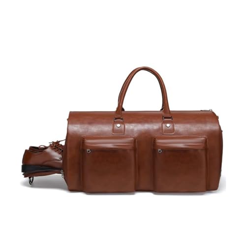 COLseller Reisetasche Foldybag Reisetasche mit Handschlaufe Carry on Garment Duffle Bag Große Reisetasche mit Schuhfach and Nass-Tasche,Brown von COLseller
