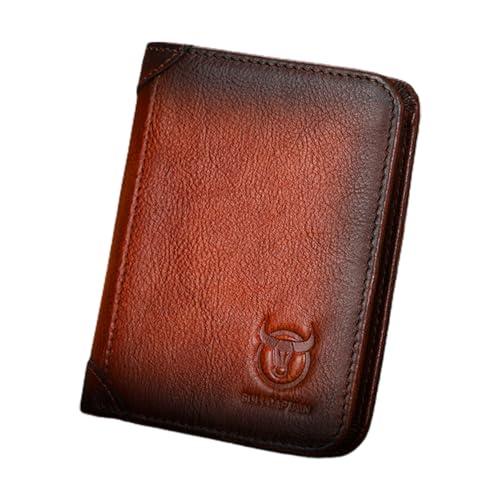 COMETX Männer Große Kapazität Echtes Leder Bifold Brieftasche RFID Blockierung Vintage Kreditkartenhalter von COMETX