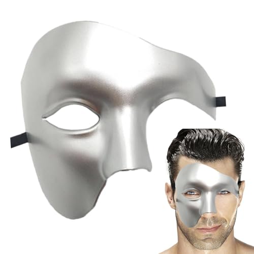 Halloween-Maske - Einäugige Halbgesichtsmaske | Vintage Maskerade Maske | Phantom Der Oper Halbgesichtskostüm | Bequeme Passform Herrenmaske | Verstellbare Kostümmasken Für Die Karnevalsmaskerade von COMFOLIVING