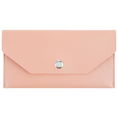 COMNICO Geldumschlag Geldbörse PU-Leder Banktaschen Budgetumschläge Wiederverwendbare Geldtasche Tasche für Männer und Frauen, Bargeld, Schecks (Pink) von COMNICO