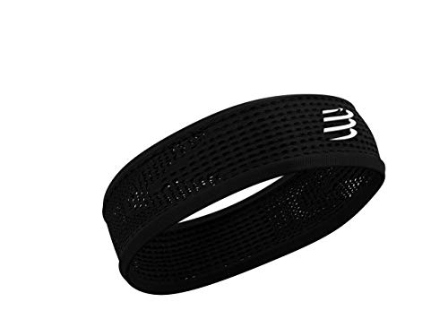 COMPRESSPORT Erwachsene (Unisex) Thin Headband On/Off Laufstirnband, Schwarz, eine Größe von COMPRESSPORT