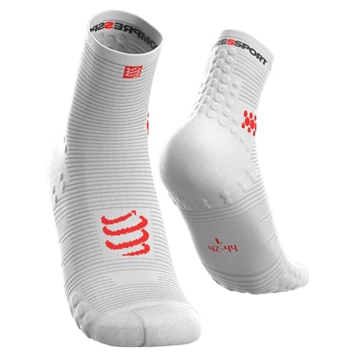 Compressport Herren Racing Sock High White T1 Kompressions Laufsocke, Weiß, 1 von COMPRESSPORT